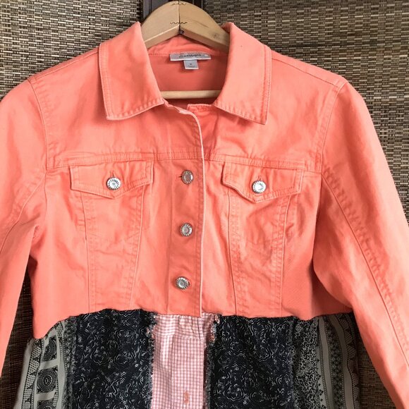 Boho Patchwork Duster, Size S-M: Upcycled Hippie Dress, Rag Quilt Seams - Picture 5 of 10